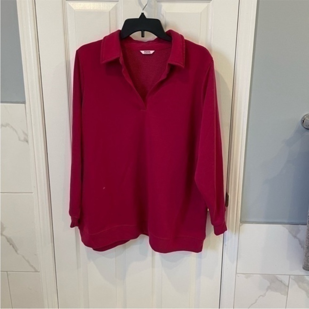 Pink Long Sleeves Collared Top - Picture 2 of 9